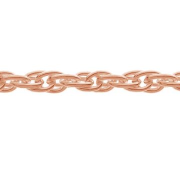 Chaine au metre maille d'ancrage*argent 925*18K - Plaque avec de l'or rose - 0,4 µm