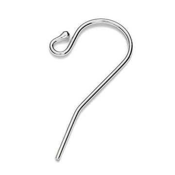 Open ear wire, sterling silver 925 - BO 14 0,8x12,5x26 mm