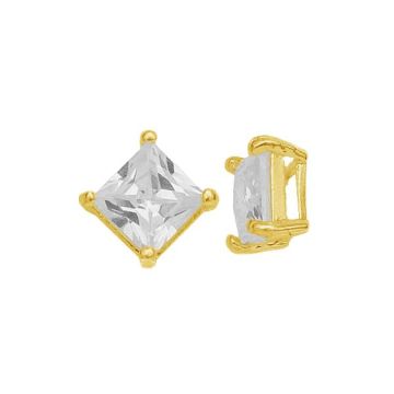 Pandantiv - co? cu zirconiu pătrat 6x6mm*argint AG 925*acoperit cu aur de 24K (galben) - 0,4 µm