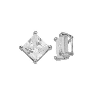 Pandantiv - co? cu zirconiu pătrat 6x6mm* argint 925 placat AG*RH (rodiu transparent)