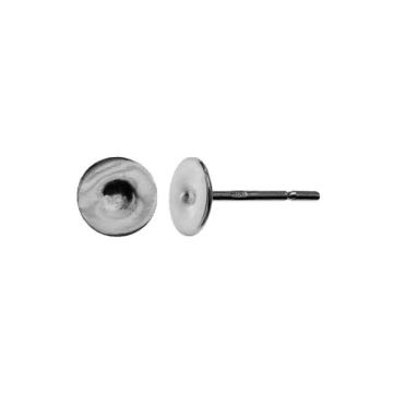 Flat 4mm sterling silver round studs - GWP 4 4x11 mm*PT - Platinum Plated