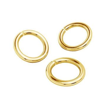 KC-0,70x5,00, Anellini aperti 6,5mm, argento sterling 925*24K - Placcato oro - 0,4 µm