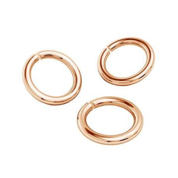 KC-0,70x5,00, Anellini aperti 6,5mm, argento sterling 925*18K - Placcato oro rosa - 0,4 µm