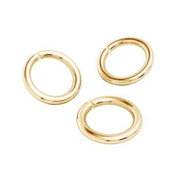 Anelli di salto aperti, argento sterling 925 - KC 0,95x3,9 mm*18K - Placcato oro giallo chiaro - 0,4 µm