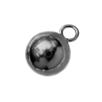 Ball 6 mm, sterling silver 925, KP 2x6 mm*OX - Black Oxidized