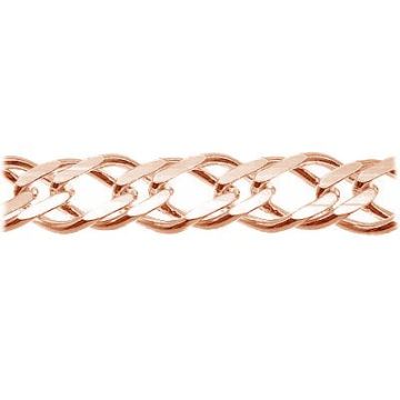 Kettenlänge – Typ Rombo * Silber AG 925 * überzogen mit 18K Gold (Rosa) – 0,4 µm