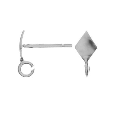 Stud earring with plate and suspension ring*AG 925 silver*platinum plated (PT)