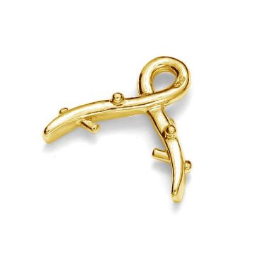 Laccio sospeso per cristalli - ondulato*argento AG 925*placcato oro 24K (giallo) - 0,4 µm