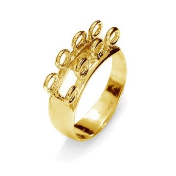 Ring base with 8 loops - OB 1 8R 5,3x22,9 mm*24K - Gold Plated - 0,4 µm