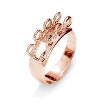 Ring base with 8 loops - OB 1 8R 5,3x22,9 mm*18K - Rose Gold Plated - 0,4 µm