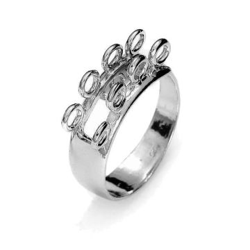 Ring base with 8 loops - OB 1 8R 5,3x22,9 mm*RH - White Rhodium Plated