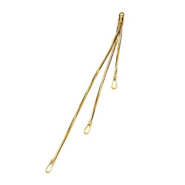 Triple chains earring base, sterling silver 925, EKS-1 36x56x76 mm*24K - Gold Plated - 0,4 µm