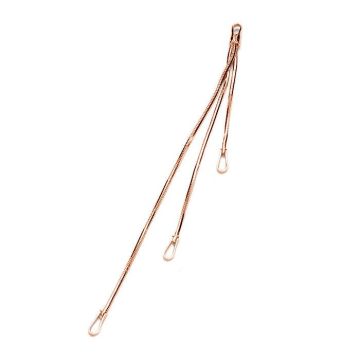 Triple chains earring base, sterling silver 925, EKS-1 36x56x76 mm*18K - Rose Gold Plated - 0,4 µm