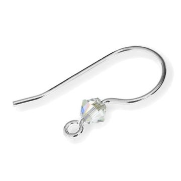 Open earwire with crystals*sterling silver 925