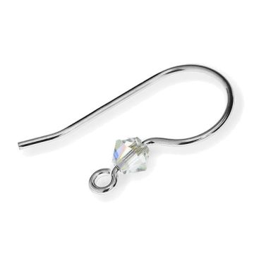 Open earwire with crystals*sterling silver 925*PT - Platinum Plated