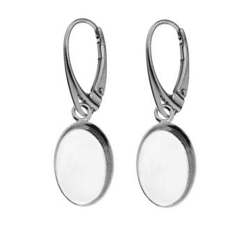 Earrings resin base, sterling silver 925, FMG 14X10MM BA