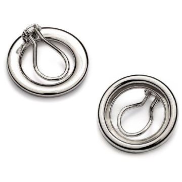 Clip on earring back, sterling silver 925, WOK 12 mm*PT - Platinum Plated