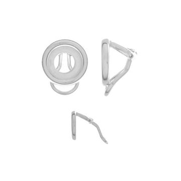 Clip on earring back, sterling silver 925, WOK 8 mm