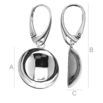 S-EARRING 001 18X18 BA*PT - Platinum Plated