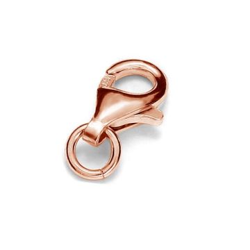 Chiusure con anellino, argento sterling 925, SET CHP 9 mm*18K - Placcato oro rosa - 0,4 µm