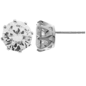 Round zircon 9mm earrings - 01686 KLSG CRYSTAL*PT - Platinum Plated