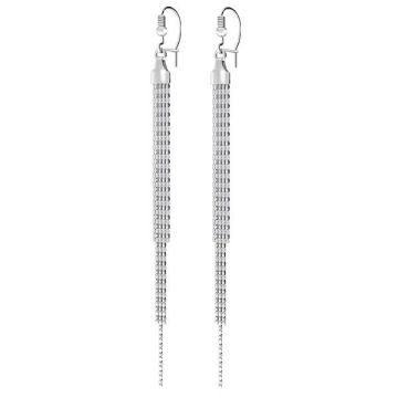 Long chain earrings, sterling silver 925, KLB 01855 6x128 mm