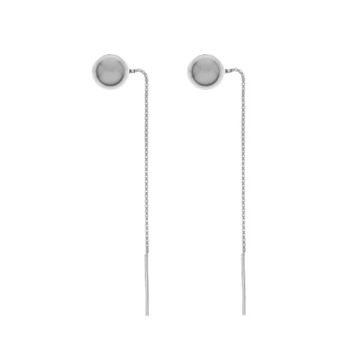 Chain earring with 4mm ball KLA-304 4x65 mm*PT - Platinum Plated