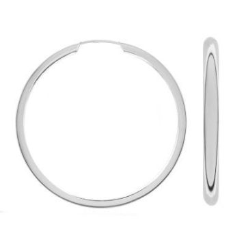 Round earring 50mm, sterling silver 925, KL-100 4,5x50 mm