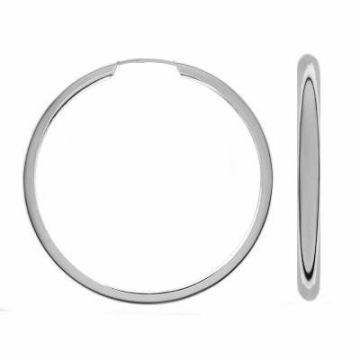 Round earring 50mm, sterling silver 925, KL-100 4,5x50 mm*PT - Platinum Plated