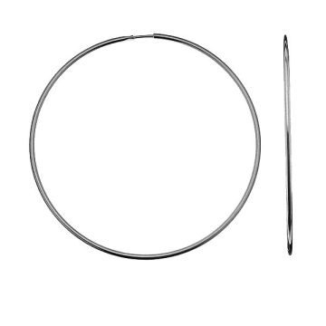 Round hoop earrings 5,5 cm, sterling silver, KL-170 1,8x55 mm*PT - Platinum Plated