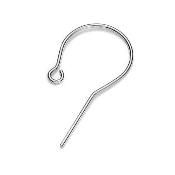 Silver open ear wire with loop - BO 40 0,7x13x25 mm*PT - Platinum Plated