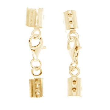 Zestaw - zapięcia zaciskowe z zamkiem CHP*srebro AG 925*pokryte 18K złotem (jasno żółte) - 0,4 µm