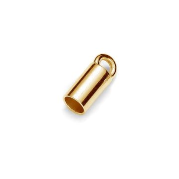 Tulejka prosta z kółkiem*srebro AG 925*pokryte 18K złotem (jasno żółte) - 0,4 µm