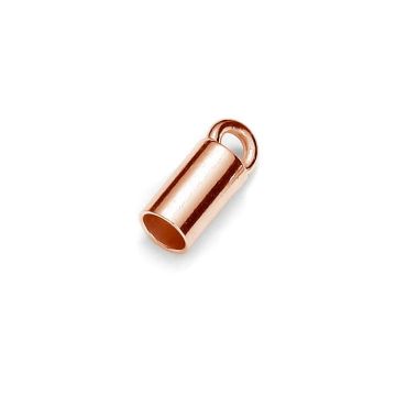 Tulejka prosta z kółkiem*srebro AG 925*pokryte 18K złotem (różowe) - 0,4 µm