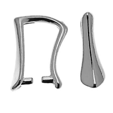 Cauzione in argento sterling - KRP 54 3,1x9,5 mm*RH - Rodiato bianco
