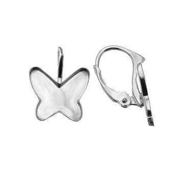 Base for earrings Swarovski 2854 (butterfly) - BA BKSV 2854 12 mm (2854 MM 12)*PT - Platinum Plated