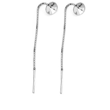 Earrings setting for Swarovski Xirius Chaton - KLA OKSV 1088 8 mm (1088 SS 39)*PT - Platinum Plated