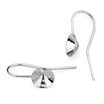 Earring base Swarovski 8 mm, sterling silver 925, BO OKSV 1088 8 mm (1088 SS 39)*PT - Platinum Plated