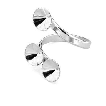 Ring setting for Swarovski Xirius Chaton - T-RING OKSV 1088 8 mm x3 (1088 SS 39)