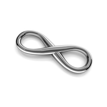 Infinity sign pendant connector, sterling silver 925, EL 2*BRH - Black Rhodium Plated