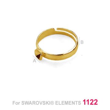 Ring base for Swarovski Rivoli 5mm, silver 925, OKSV 1122 SS 24 S-RING UNIVERSAL*18K - Light Yellow Gold Plated - 0,4 µm