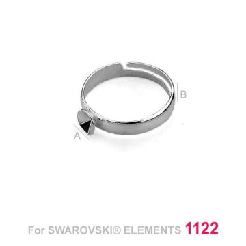 Ring base for Swarovski Rivoli 5mm, silver 925, OKSV 1122 SS 24 S-RING UNIVERSAL*RH - White Rhodium Plated