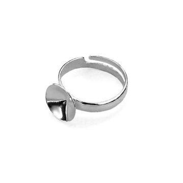 Ring setting for Rivoli - U-RING OKSV 1122 10 mm (1122 SS 47)*RH - White Rhodium Plated