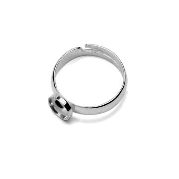 Ring - universal size, resin base, sterling silver 925, U-RING FMG-R 1,75x6 mm*RH - White Rhodium Plated