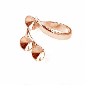 Ring base for Swarovski Xirius Chaton - T-RING OKSV 1088 6 mm x3 (1088 SS 29)*18K - Rose Gold Plated - 0,4 µm