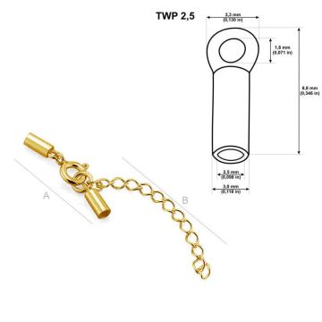 Un set de mâneci cu încuietoare AM ?i prelungire * Argint AG 925 * placat cu aur de 24K (galben) - 0,4 µm