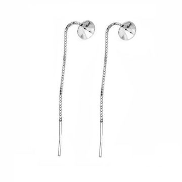 Earrings setting for Swarovski Xirius Chaton - KLA OKSV 1088 6 mm (1088 SS 29)*PT - Platinum Plated