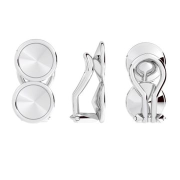 Clips earrings, base for rivolli 6mm crystals, sterling silver 925, CLIPS OKSV 1122 ver.4 6 mm x2 (1122 SS 29)