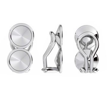 Clips earrings, base for rivolli 6mm crystals, sterling silver 925, CLIPS OKSV 1122 ver.4 6 mm x2 (1122 SS 29)*PT - Platinum Plated