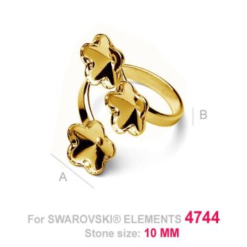 FKSV 4744 10MM TRIPLE RING*18K - Light Yellow Gold Plated - 0,4 µm